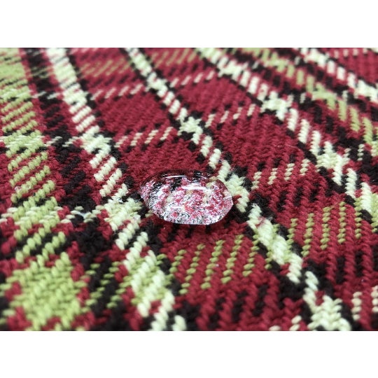 Contemporary Water & Stain Resistant Reversible Woven Red Green Beige Tartan Plaid Upholstery Drapery Fabric For Sale - Image 3 of 3