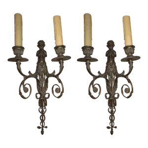 19th Century Italian Patinated Bronze Sconces - Pair