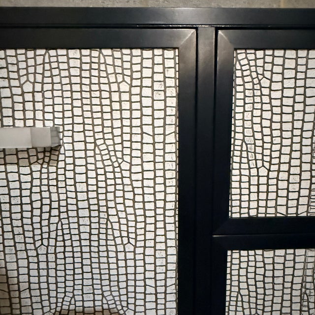 2020s Kindel Embossed Leather Credenza For Sale - Image 5 of 11