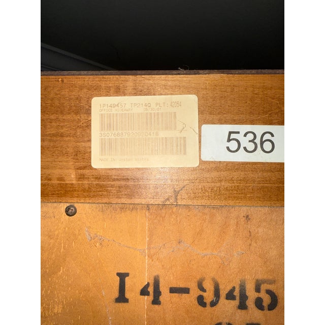 Chestnut Ethan Allen Office Armoire For Sale - Image 8 of 9