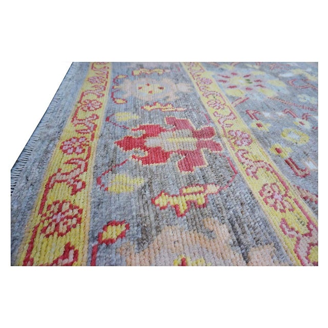 Textile Turkish Oushak Master 8x10 Grey, Red, & Yellow Handmade Area Rug #1143973 For Sale - Image 7 of 10