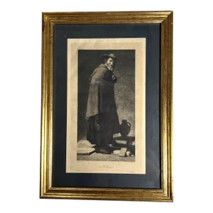 Late 19th Century Antique Engraving Valazquez Pinx Portrait De Menippe