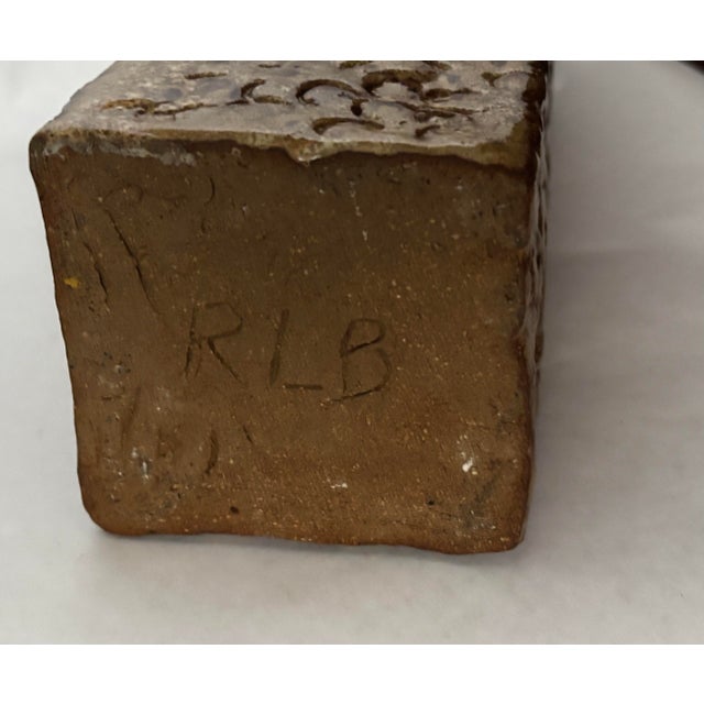 Mid 20th Century Vintage Ruth Batkin RLB Hand-Built Textured Studio Pottery Bottle Vase, 14” For Sale - Image 5 of 6