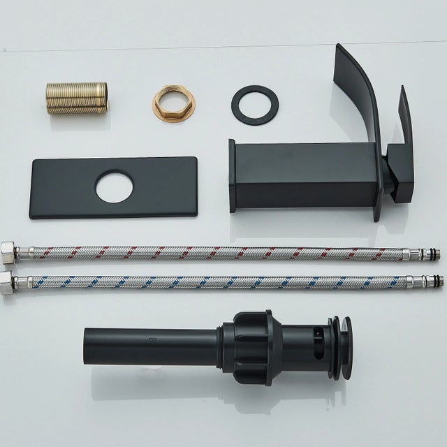 Waterfall Bathroom Sink Faucet Single Handle Hole Vanity Mixer Taps With Cover For Sale - Image 4 of 4