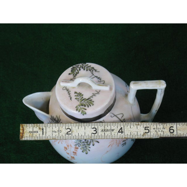 Mid 19th Century Satsuma Teapot Hand-Painted Vines & Blossoms Square Handle Japanese Meiji Period Signed For Sale - Image 16 of 18
