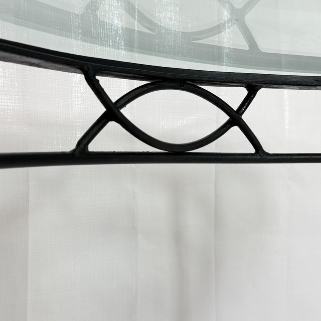 Attributed to Mario Papperzini for Janus Et Cie Iron & Glass Round Dining Table For Sale - Image 17 of 18