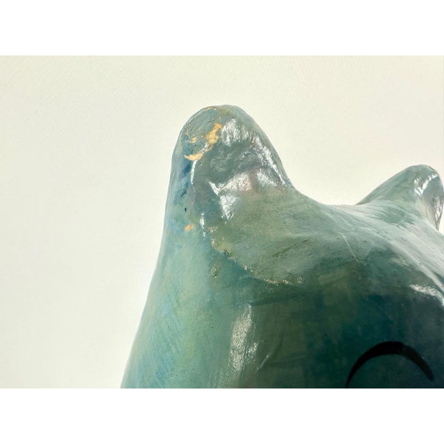 Vintage Hand-Painted Paper Mâché Seated Hippo, 1960s For Sale - Image 6 of 13