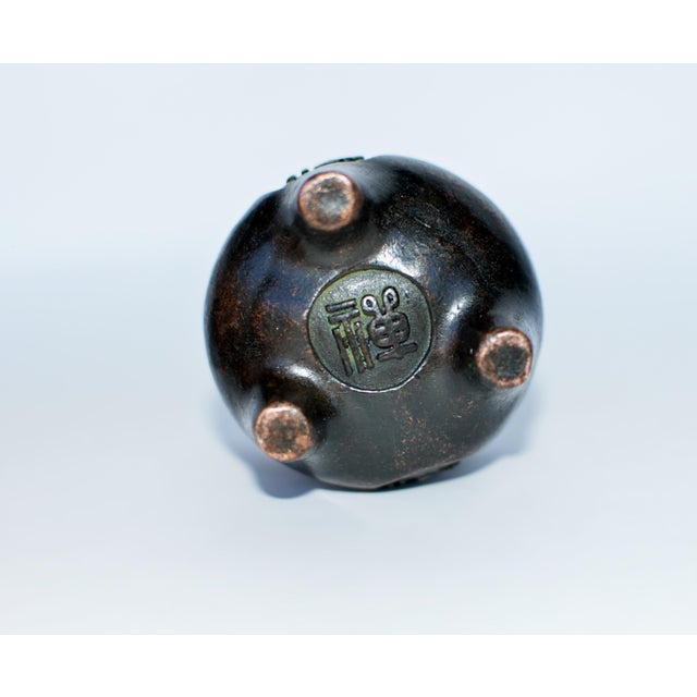 Antique Chinese Mini Bronze Censers Set of 3 Incense Burners For Sale In Los Angeles - Image 6 of 15