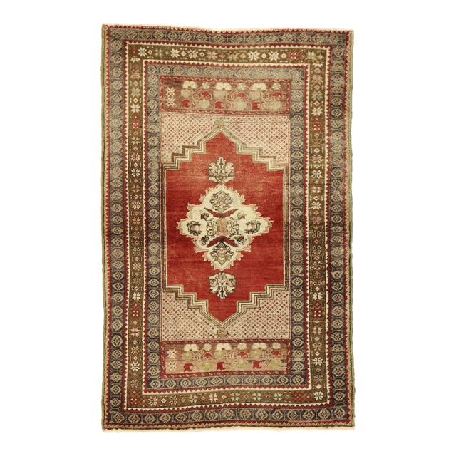 Vintage Turkish Oushak Rug - 03'06 X 05'06 For Sale