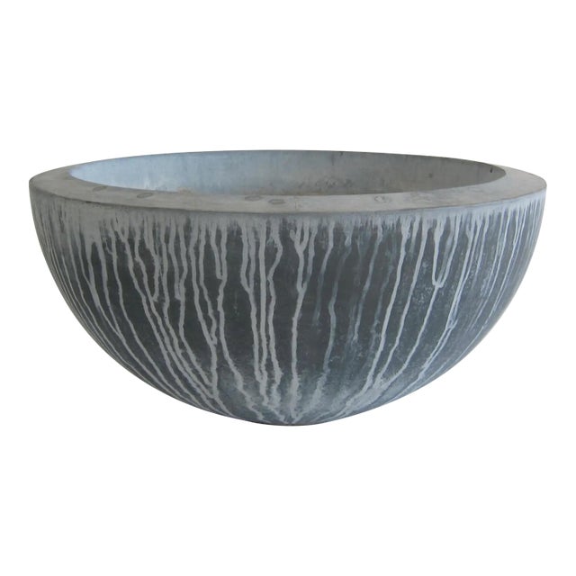 Large Vintage Zinc Bowl For Sale