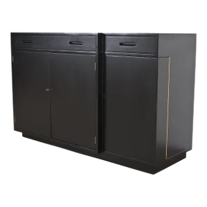 Edward Wormley for Dunbar Black Lacquered Sideboard or Bar Cabinet, Newly Refinished
