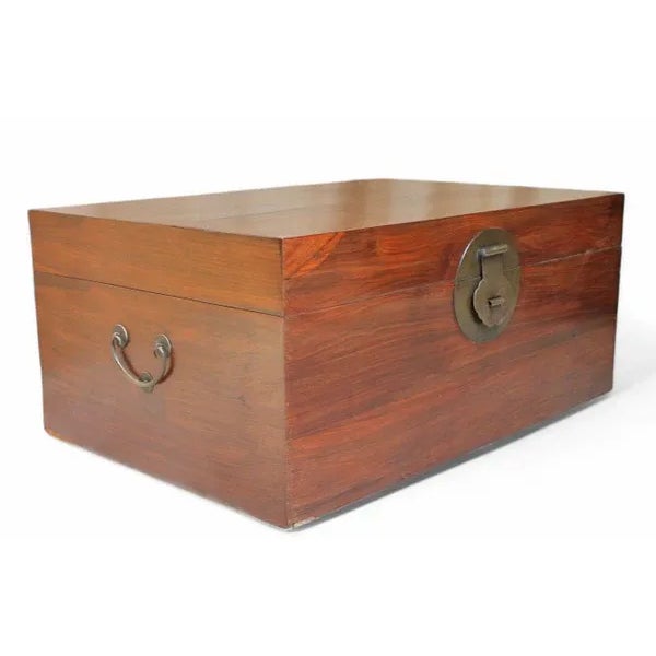 Chinese Vintage Wood Trunk For Sale - Image 3 of 12