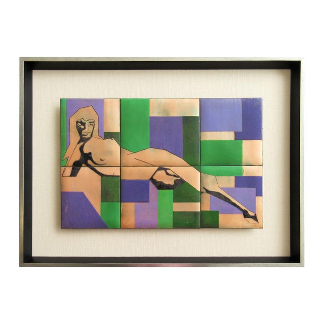 Mid Century Modern Enamel on Copper Nude For Sale In Miami - Image 6 of 6