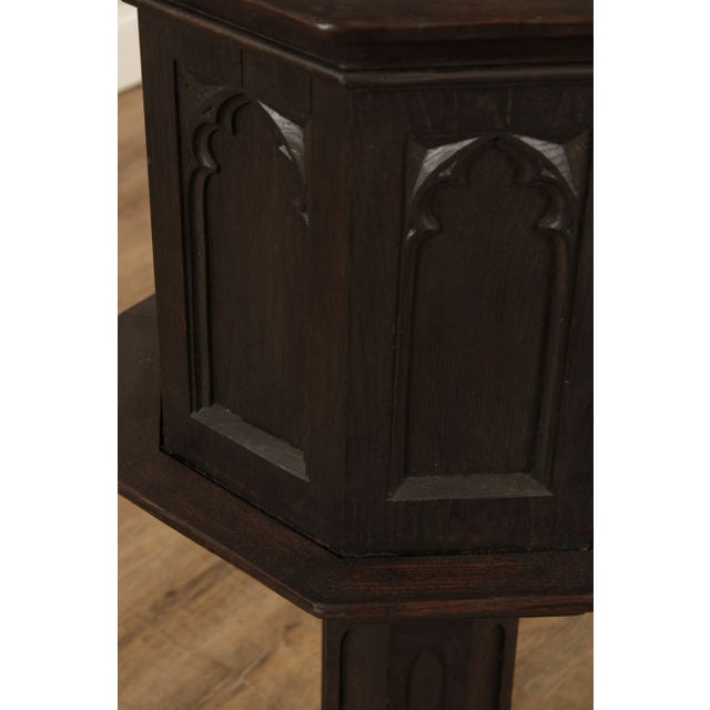 Antique Gothic Revival Carved Ash Offering Box For Sale - Image 10 of 13