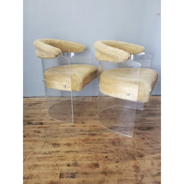 Hill Manufacturing Co. 1970s Lucite Barrel Chairs by Hill Mfg, Inspired by Kagan - Set of 2 For Sale - Image 4 of 8