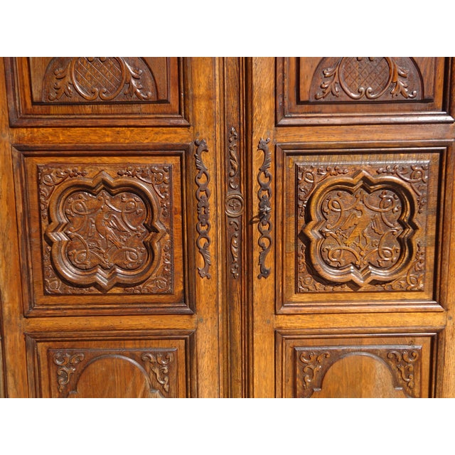 Wood Renaissance Wardrobe in Oak, 1950s For Sale - Image 7 of 18