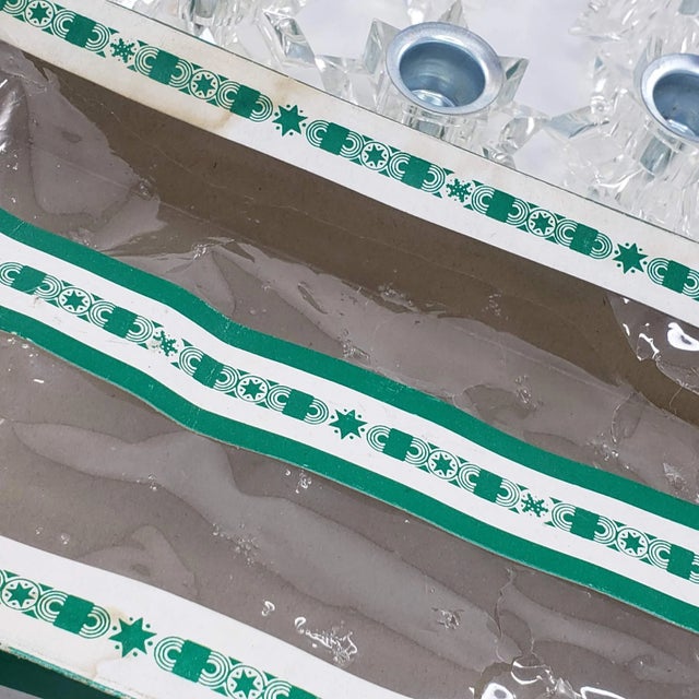 Transparent Vintage Italy Candle Holder Set Clear Lucite Multifaceted Atomic Starburst - Set of 10 For Sale - Image 8 of 13