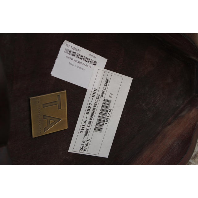Pair of Theodore Alexander Mahogany 3 Tier Tables For Sale - Image 15 of 16