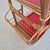 Mid-Century Modern Bar Cart in Wicker with Red Shelves, 1950s For Sale - Image 9 of 11