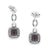 .925 Sterling Silver 6x6MM Cushion Shaped Natural Purple Amethyst and Diamond Accent Drop and Dangle Earrings , A Pair For Sale - Image 4 of 5