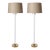 Pair of Mid-Century Modernist Floor Lamps in Chrome & Brass by Karl Springer For Sale