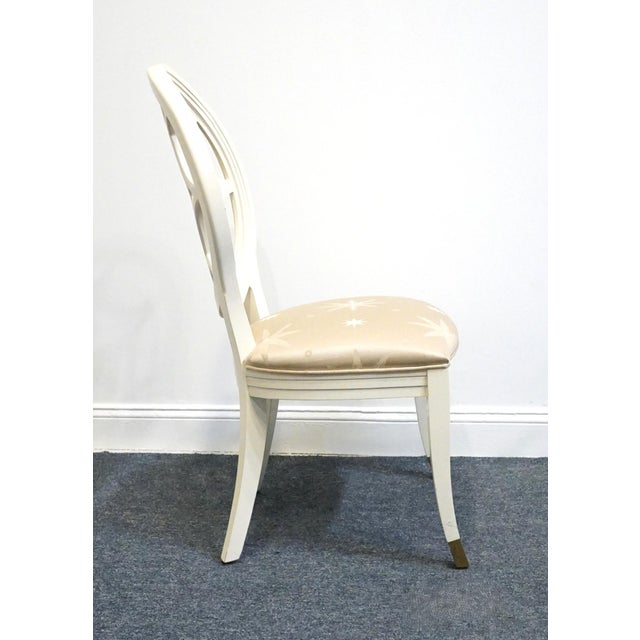 Late 20th Century Century Furniture Villa Domain Collection Neoclassical Art Deco Maple Round Lattice Back Dining Side Chair 341-511 For Sale - Image 5 of 10