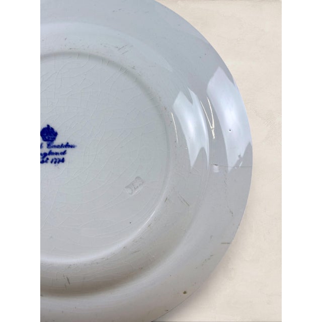 1900 - 1909 Antique English Royal Cauldon 'Cromer' Blue Transferware Small Side Plates For Sale - Image 5 of 7