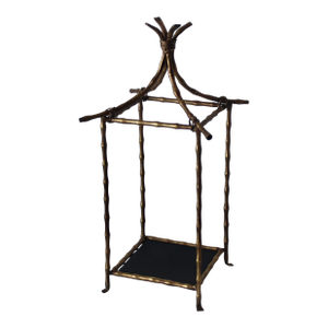 Billy Haines Italian Style Faux Bamboo Gilt Pagoda Display Shelf Vintage Mid-Century