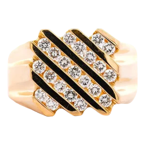 1.25 CTTW Channel Set Cluster Diamond Mens Ring in 14K Yellow Gold Size 10.75