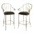 Late 20th Century French Style Iron Frame Bar Stools - A Pair For Sale