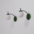 Metal Italian Curved Wall Sconces with Opaline Globes and Green Backplates, 1950s, Set of 2 For Sale - Image 7 of 11