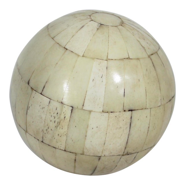 Vintage Decorative Bone Ball Sphere For Sale