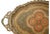 Moroccan Antique Engraved Enameled 23" Oval Brass Tray For Sale - Image 3 of 8