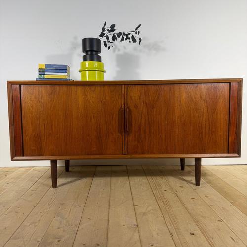 Vintage Teak Sideboard with Retracting Doors For Sale - Image 6 of 15
