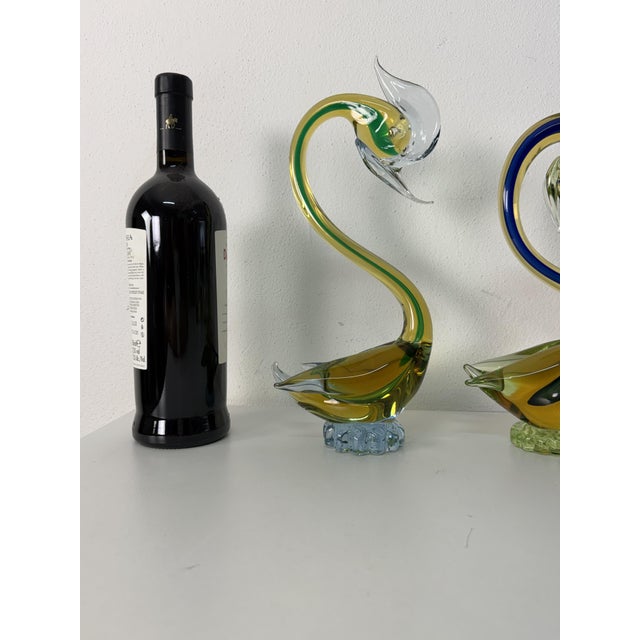 Set of 4 polychrome Murano sommerso glass swans in the Cenedese style, 1970 Intact and in excellent condition. I purposely...