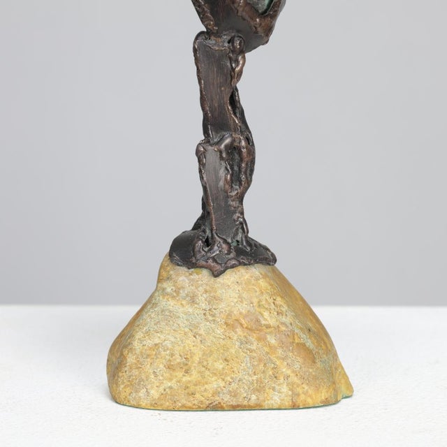 Hugo Hol, Figurative Sculpture, 1970s, Bronze with Stone Base For Sale - Image 6 of 8