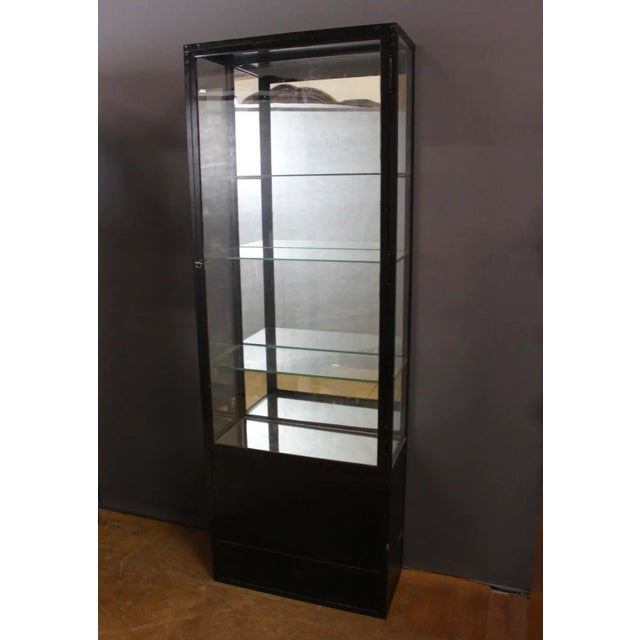 Black Lacquered Iron Display Cabinets, 1930s, Set of 2 For Sale - Image 12 of 15