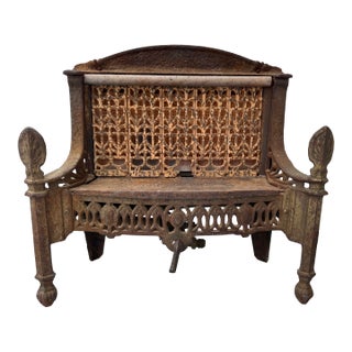 Vintage Montgomery Ward Cast Iron Gas Heater Fireplace Insert With Scrollwork Vintage Home Decor Damage For Sale