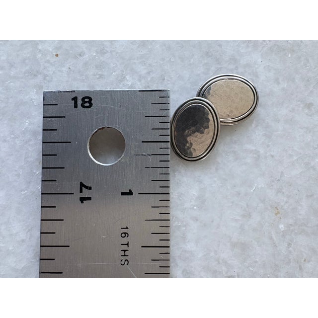 Art Deco Antique Sterling Silver Cufflinks For Sale - Image 3 of 3