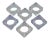 Last Call - Mid-Century Square Lucite Napkin Rings - Set of 6 For Sale