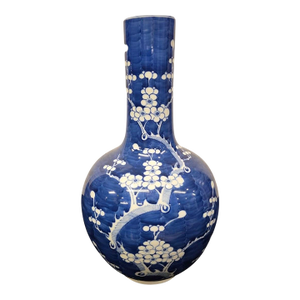 Chinese Blue and White "Prunus" Bottle Vase, Tianqiuping