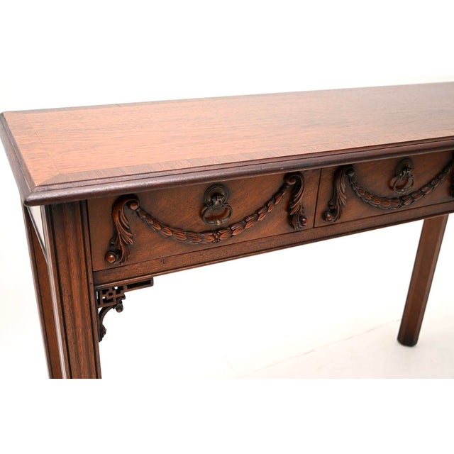 Wood Vintage Georgian Console Table, 1930 For Sale - Image 7 of 11
