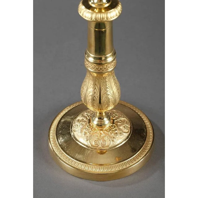 Ormolu Candlesticks with Palmettes and Flowers, Set of 2 For Sale - Image 6 of 8