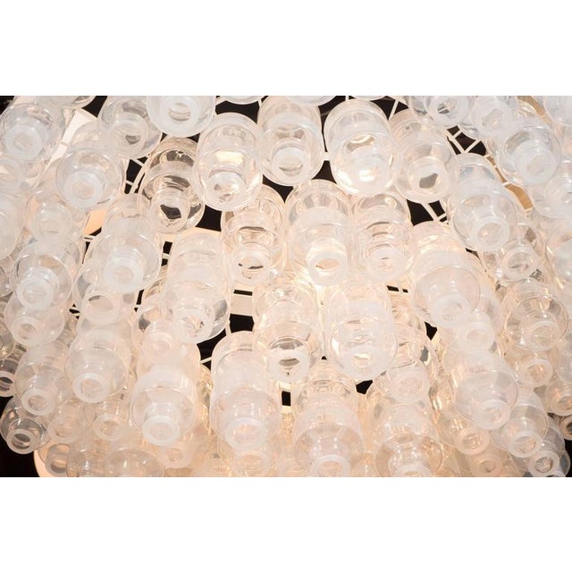 Modernist Opalescent and Clear Murano Glass Barbell Chandelier For Sale - Image 4 of 10