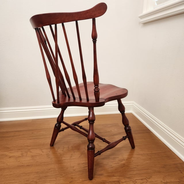 Vintage Maple Brace Back Windsor Chair; Newly Refinished For Sale In Los Angeles - Image 6 of 11