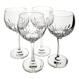Late 20th Century Waterford Crystal Lismore Essence Balloon Wine Glasses - Set of 4 For Sale