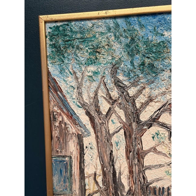 Stig Allan, House on Söderåsen, 1950s, Oil Painting on Canvas, Framed For Sale - Image 11 of 13
