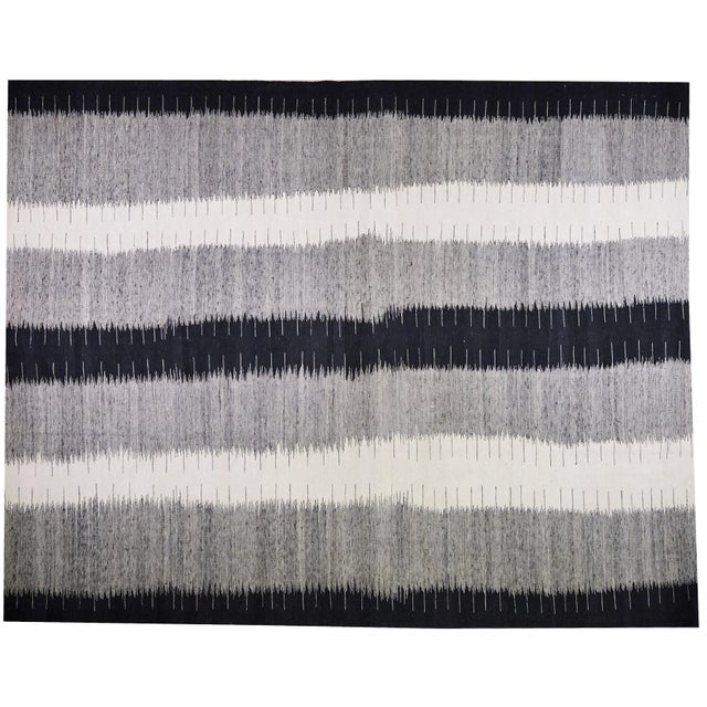 Vintage Mazandaran Natural Color Hand Made Organic Wool Tribal Kilim,10'x12'4" For Sale In New York - Image 6 of 6