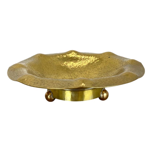Vintage Brass Handmade Shell Plate, Austria, 1950s For Sale