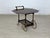 Brown Mid-Century Serving Trolley in Wood with Fold-Out Shelves For Sale - Image 8 of 8